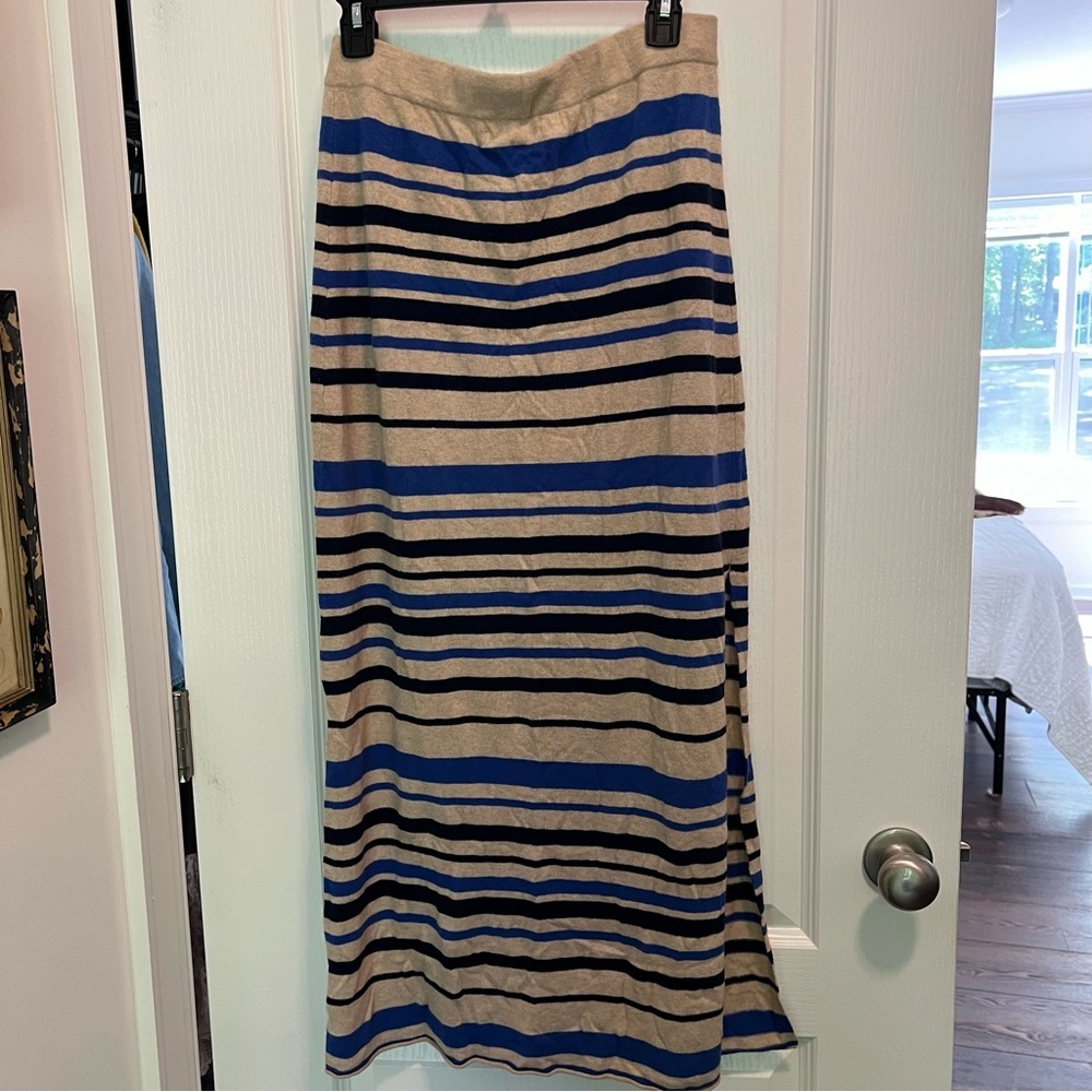 Anthropologie x Sparrow cotton wool Angora  skirt tube skirt slit size large - Picture 4 of 11